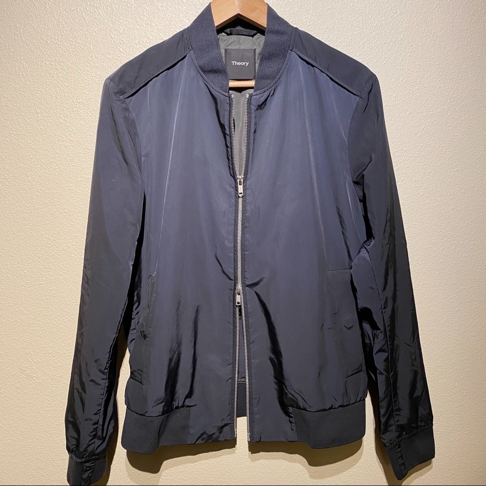 Men's Theory Brant Williston Bomber Jacket Medium - Picture 3 of 7